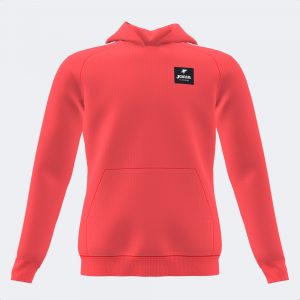 SUDADERA CON CAPUCHA STRIPE CORAL FLÚOR